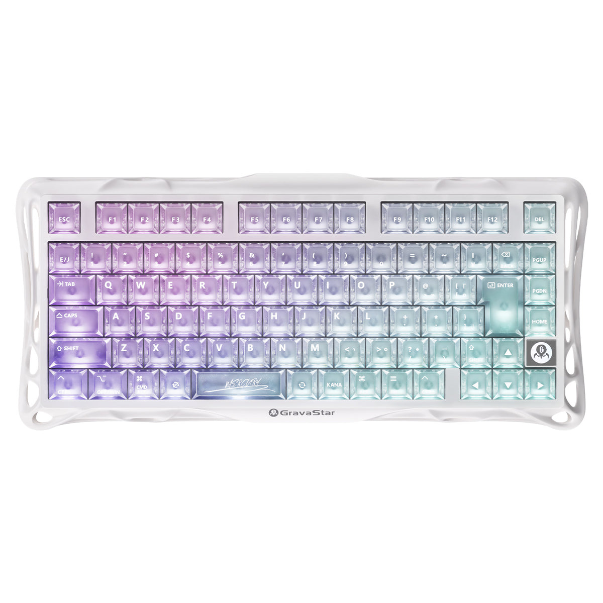 GravaStar K1 Lite ゲーミングキーボード オーロラブルー Amazon.com: GravaStar Mercury K1 Lite 75% Gaming Keyboard, 2.4GHz