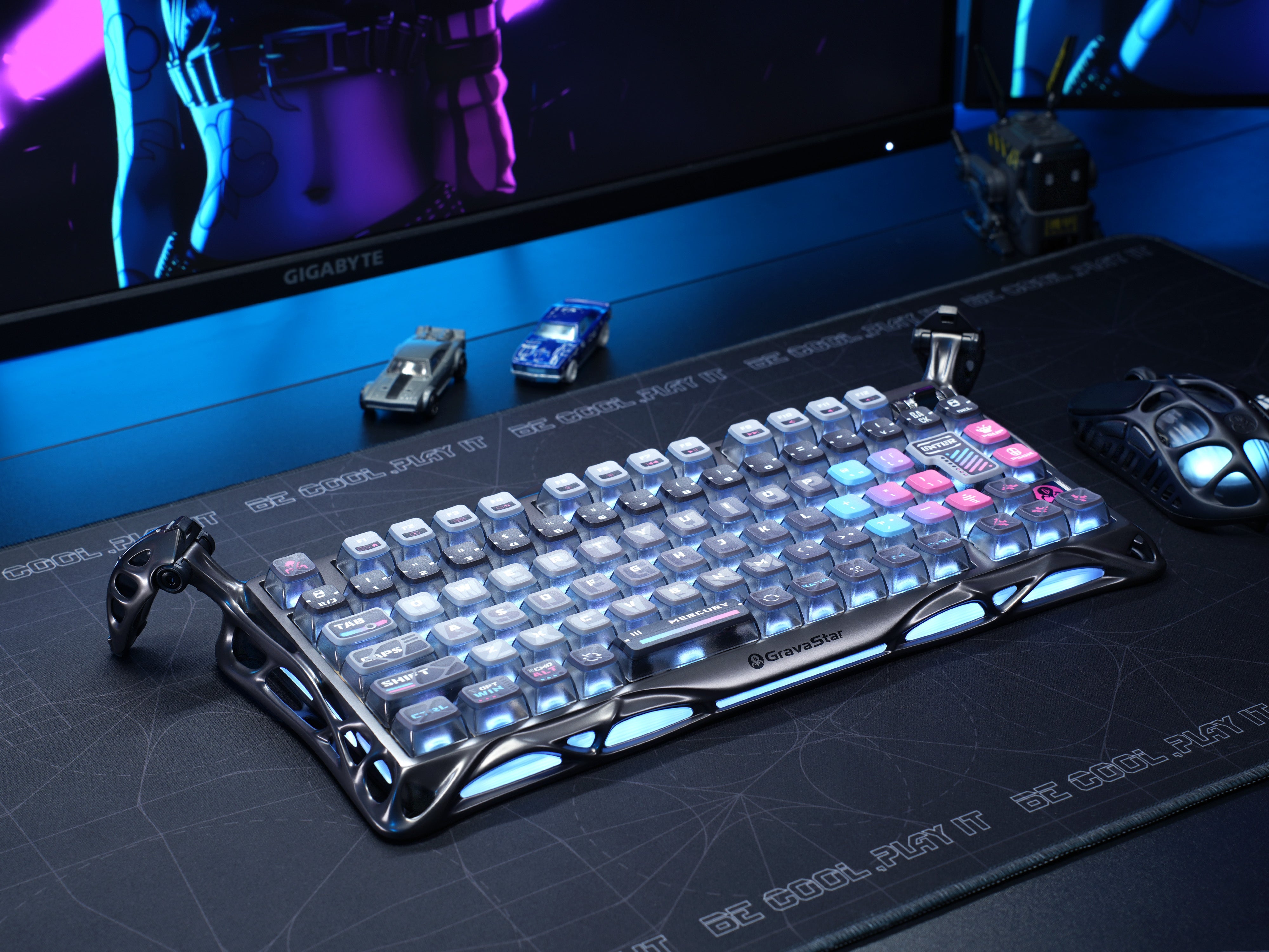Mercury K1 Pro サイバーパンク ゲーミングキーボード 75% メカニカル Mercury K1 Pro サイバーパンク ゲーミングキーボード 75% メカニカル