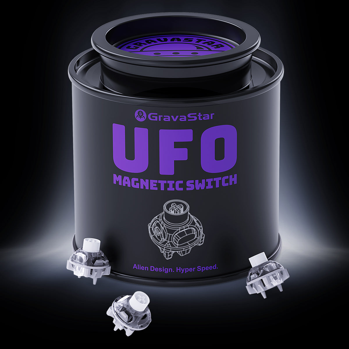 GravaStar UFO マグネティックスイッチ ― ホール効果ゲーミングスイッチ
