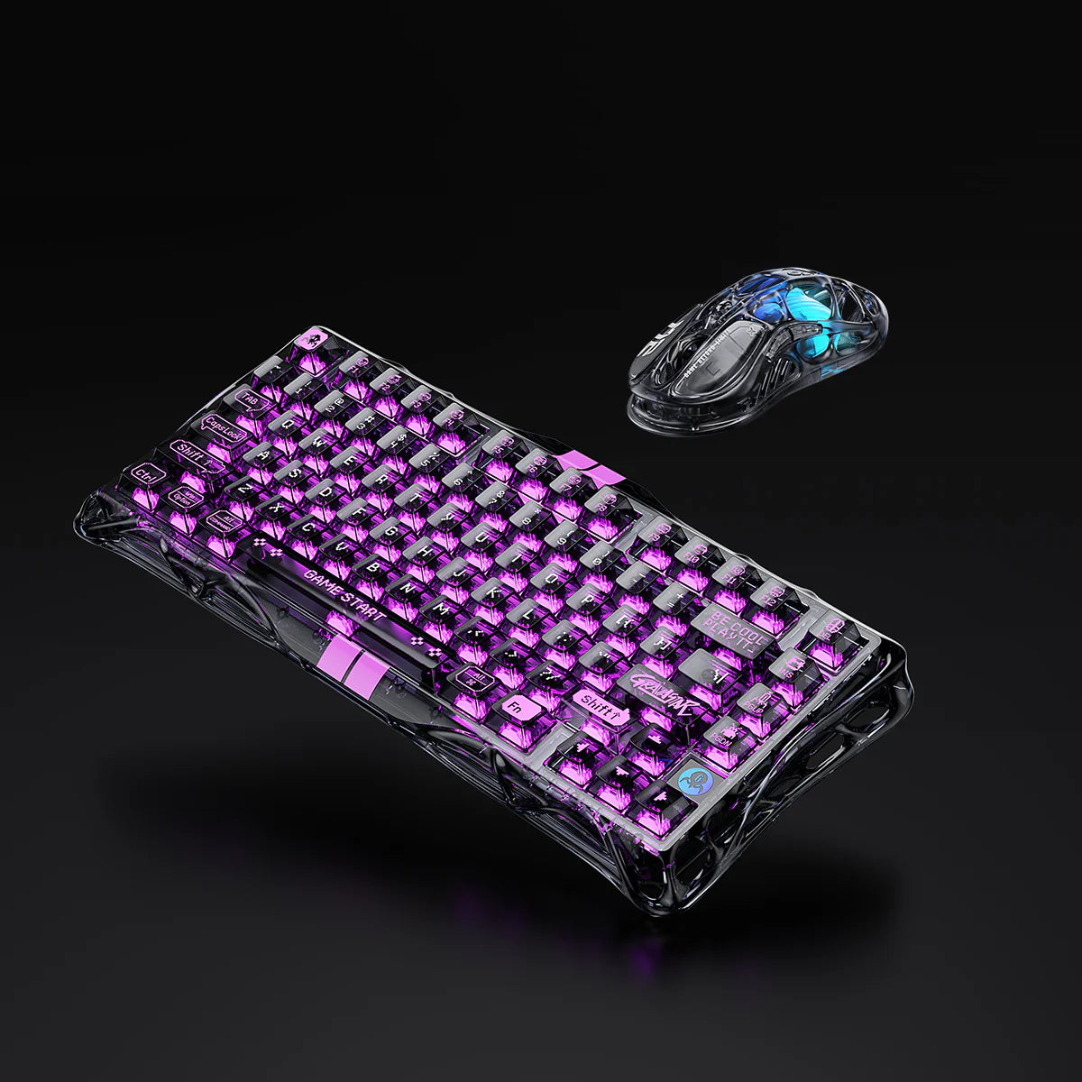 GravaStar クリスタル・エリート ホールエフェクト ゲーミングセット - クリアブラック