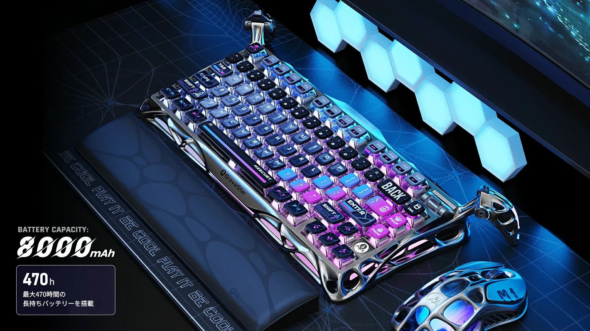 Mercury K1 Pro サイバーパンク ゲーミングキーボード 75% メカニカル