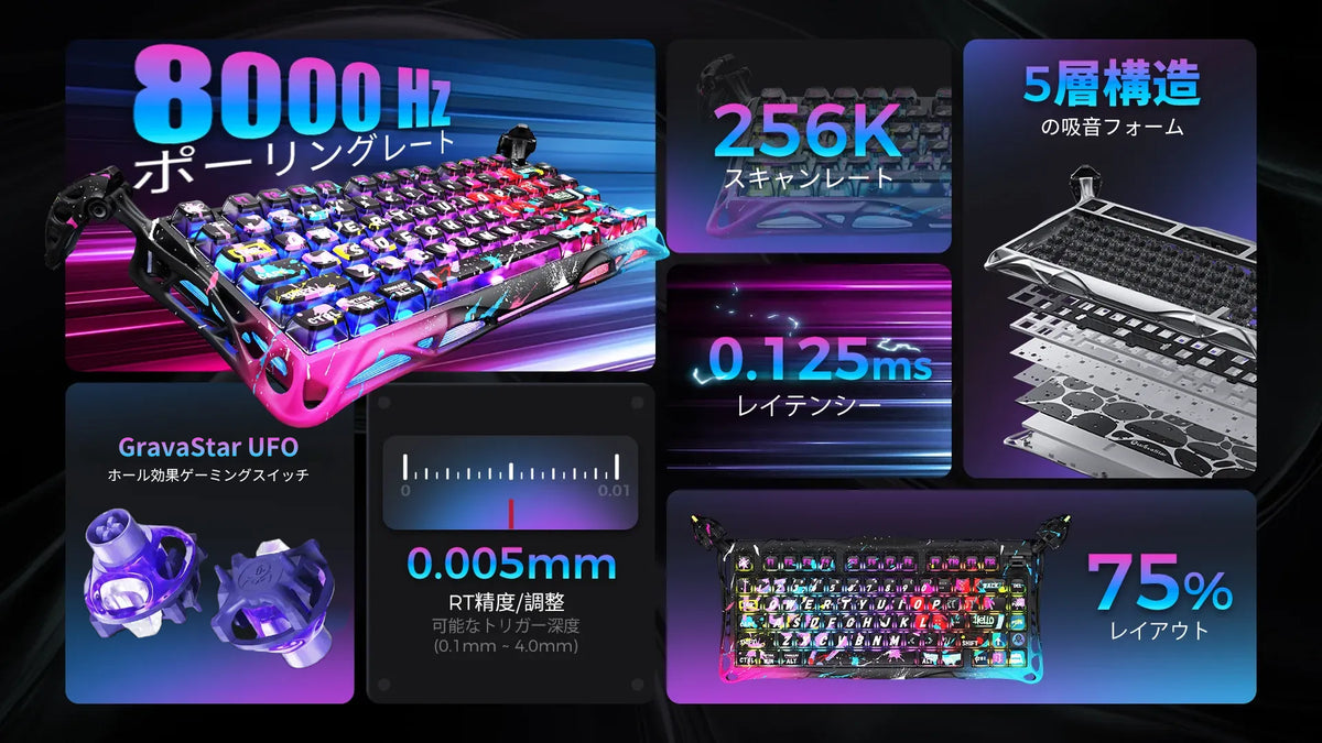 Mercury V75 Pro ネオングラフィティ ゲーミングキーボード